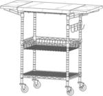 Kitchen cart with removable drop leaves