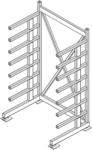Cantilever rack with backset braces