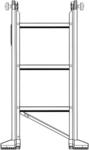Ladder with hinged rungs operable to collapse on multiple axes