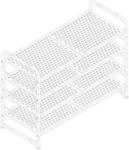 4 tier stackable and expandable perforated shoe rack
