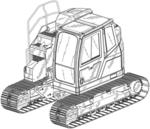 Reduced tail swing excavator