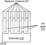 Pitch quartered three-dimensional air gaps
