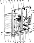 FRAME ASSEMBLY AND SYSTEM FOR INSERTING A FREE-STANDING HOUSEHOLD APPLIANCE INTO A WALL RECESS