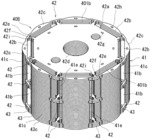 Rotor core with concave portions between flake portions and base portions with dimensions