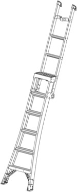 Flip-up ladder