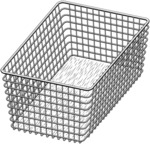 Wire basket with removable wood floor
