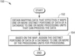 Map intelligence for mapping data to multiple processing units of database systems