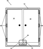 Double door restraining device and method