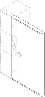 Door for entryway with refrigerator and delivery storage box