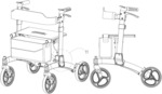 Foldable four-wheel walking aid
