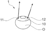 CONTACT LENS FOR AUTOMATICALLY AIMING IN THE DIRECTION OF AN EYE OF A PERSON, ASSOCIATED DETECTION SYSTEM