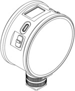 Double-sided on-camera light with cold shoe head