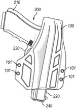 Self-securing firearm holster and self-securing magazine holster