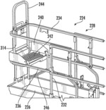 Access deck assembly and handle assembly for an aerial work platform of a vehicle