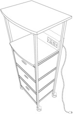 Drawer cart with shelf