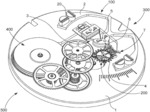 Rotating resonator with flexure bearing maintained by a detached lever escapement