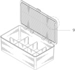 Partitioned container with lid