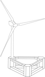Floating support for offshore wind turbine