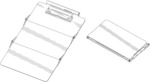 Three section foldable clipboard with holder for a writing implement